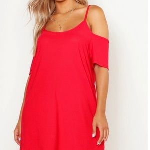 Plus Size Cold Shoulder Mini Dress